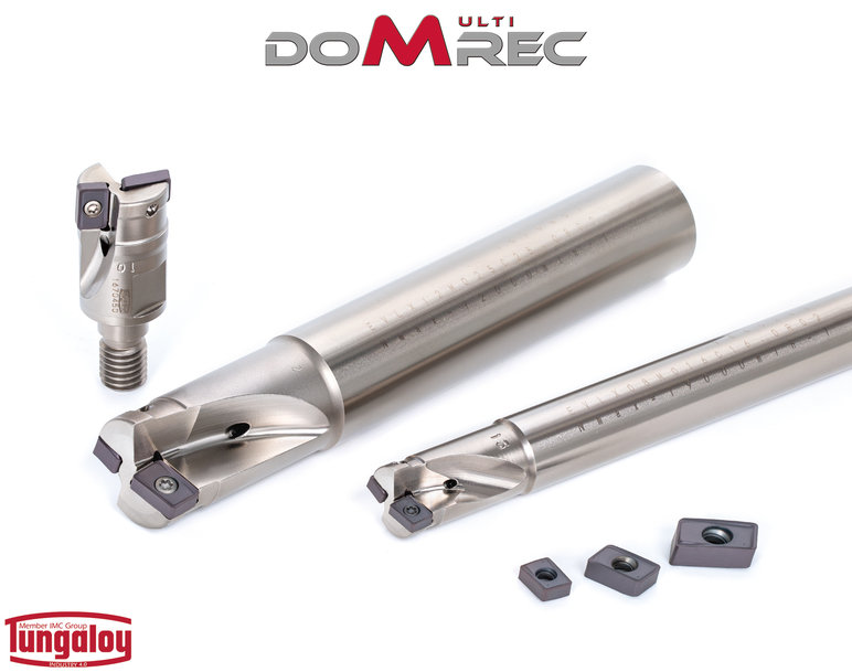 DOMULTIREC MULTIFUNCTIONAL CUTTER WITH CENTER CUTTING CAPABILITY FACILITATES MACHINING PROCESS INTEGRATIONS